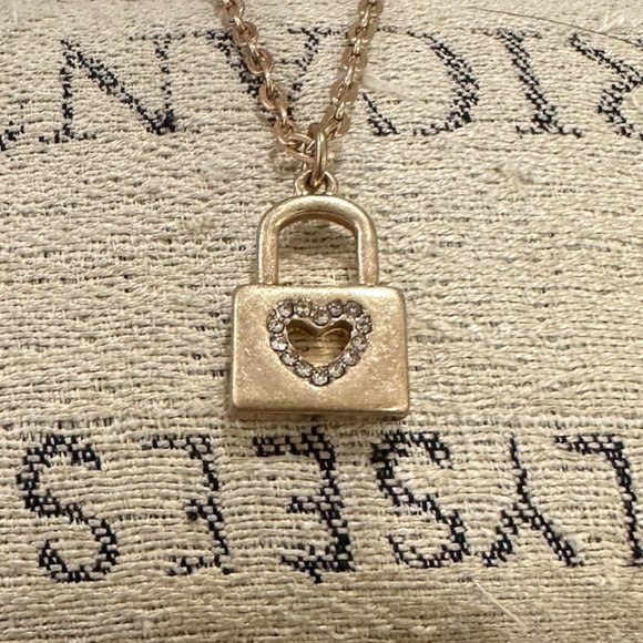 Gold Heart Lock Necklace - Picture 2 of 3